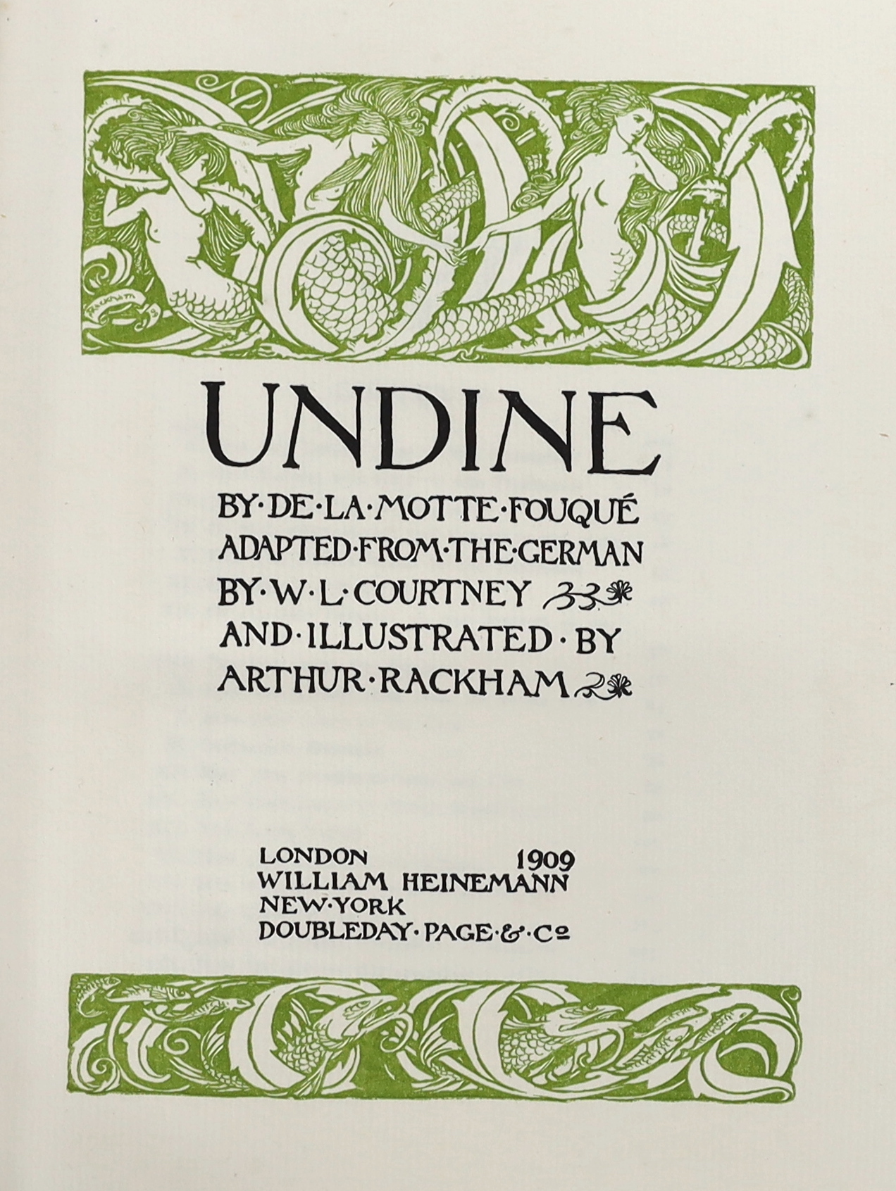 Rackham, Arthur (illustrator) - Fouque, Heinrich Karl de la Motte - Undine, one of 1000, signed by Arthur Rackham